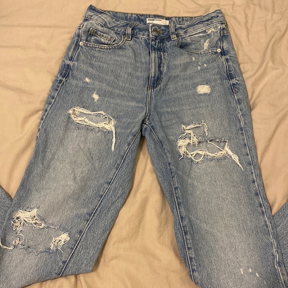 Garage Distressed Mom Jeans
